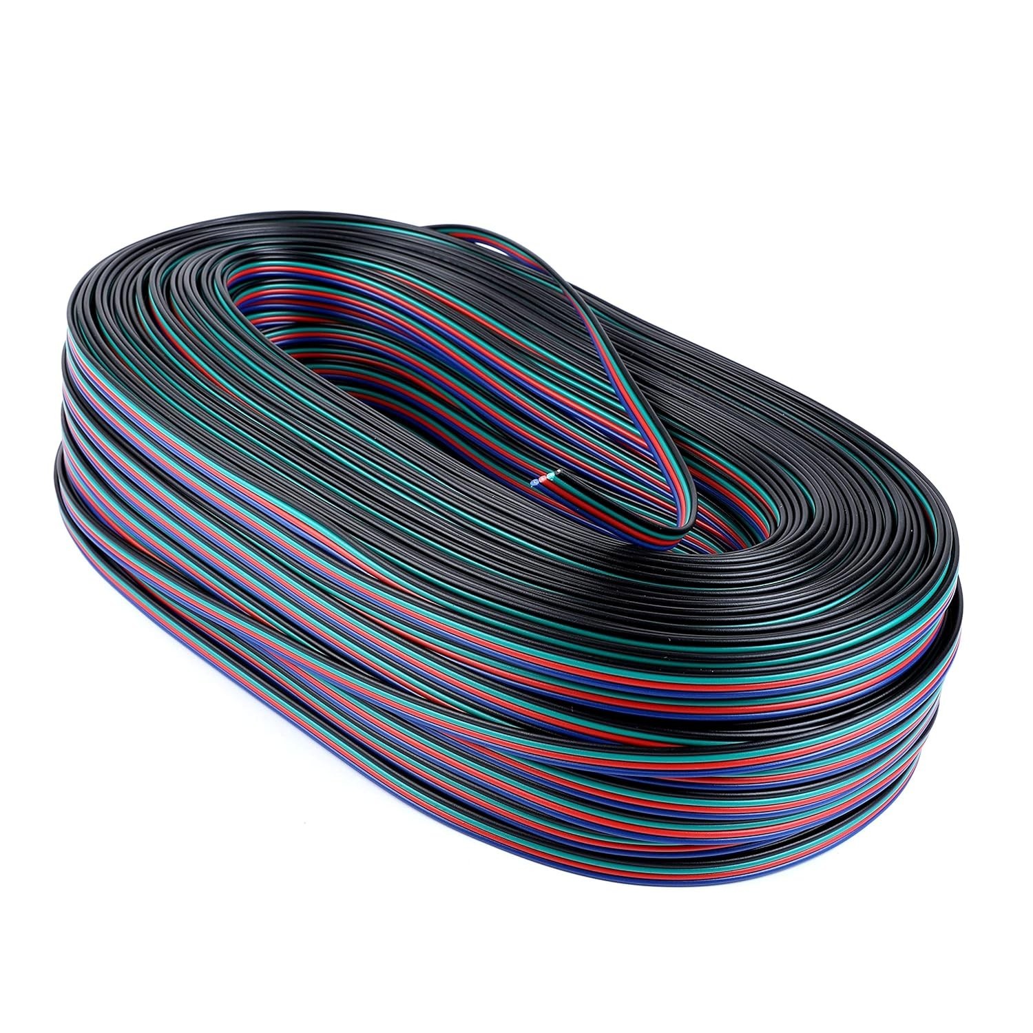 Master Your Lighting with 100M RGB Extension Wire - 4-Pin 22AWG Design gallery