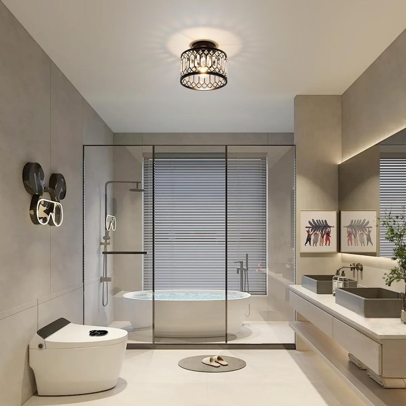 Modern Semi Flush Mount Crystal Ceiling Light - 5400 Lumen Elegance for Any Room gallery