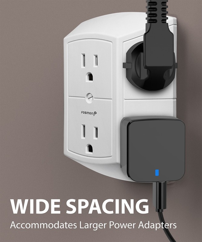 6 Outlet Grounded Multi Plug Extender Wall Tap Adapter for Travel Cruise Ship gallery