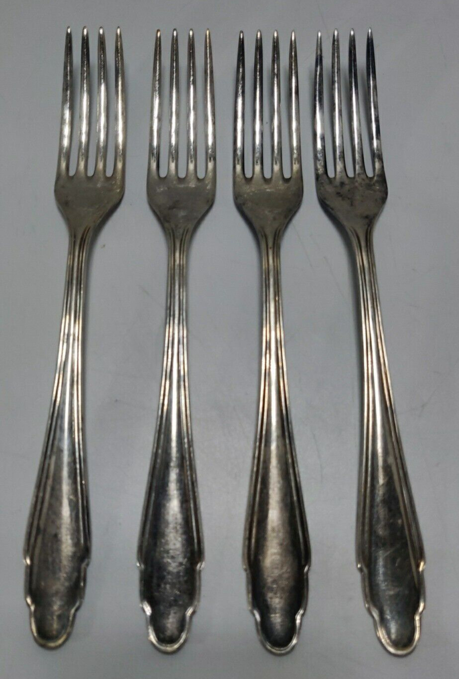 Gense Sweden 4 dinner forks - 7 1/4 inches "Marked (90) 25" Silver gallery