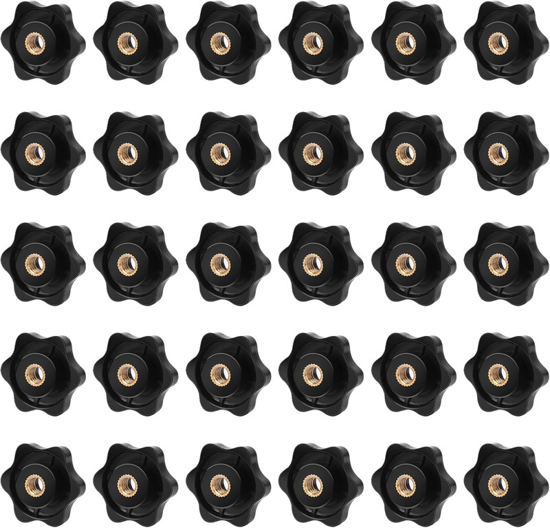 30 Pack 1/4-20 Knob 6 Star Knobs 1/4 Inch 20 Threaded Female Hexagon Head Jig Cl gallery