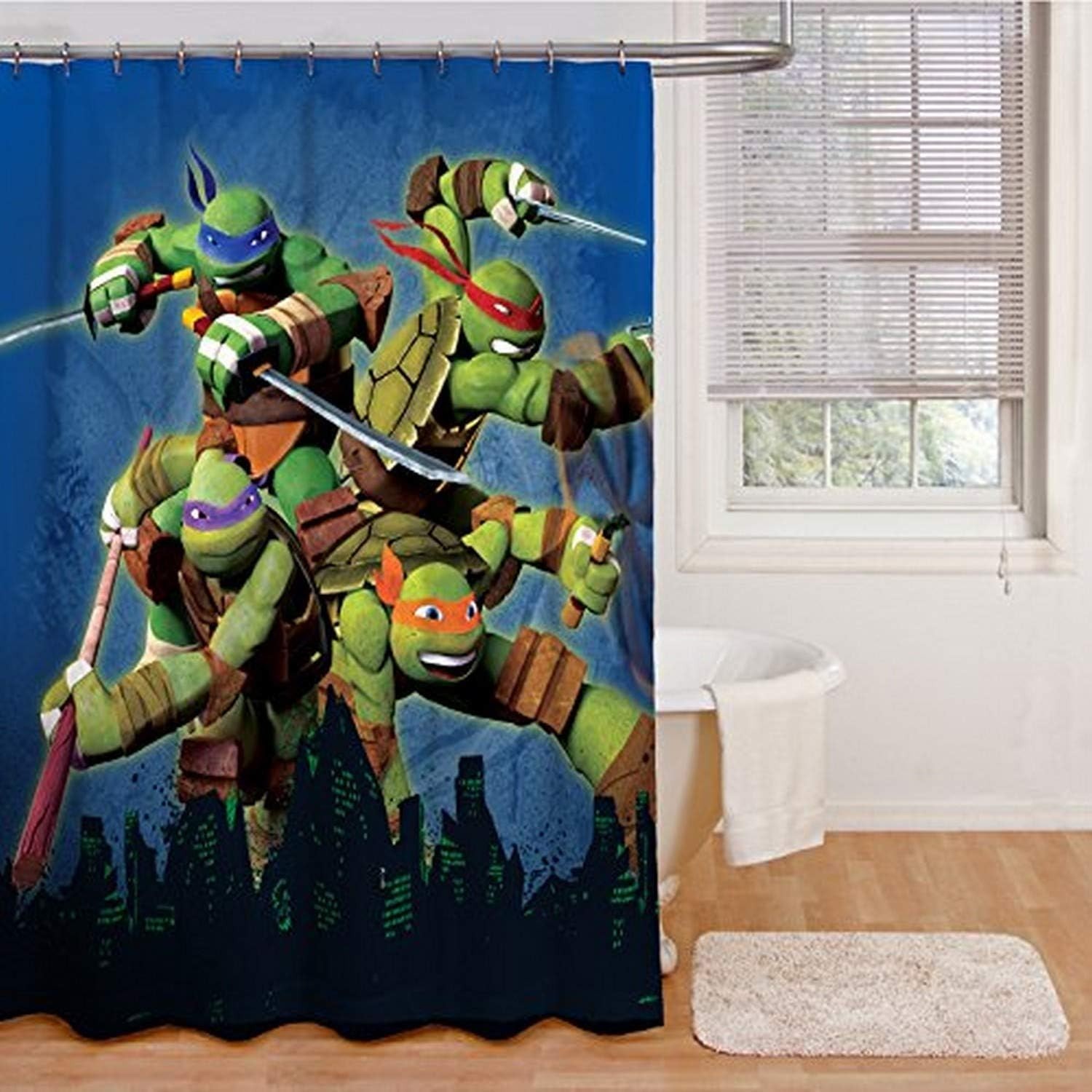 Nickelodeon Teenage Mutant Ninja Turtles "Heroes" Shower Curtain 70in x 72in gallery