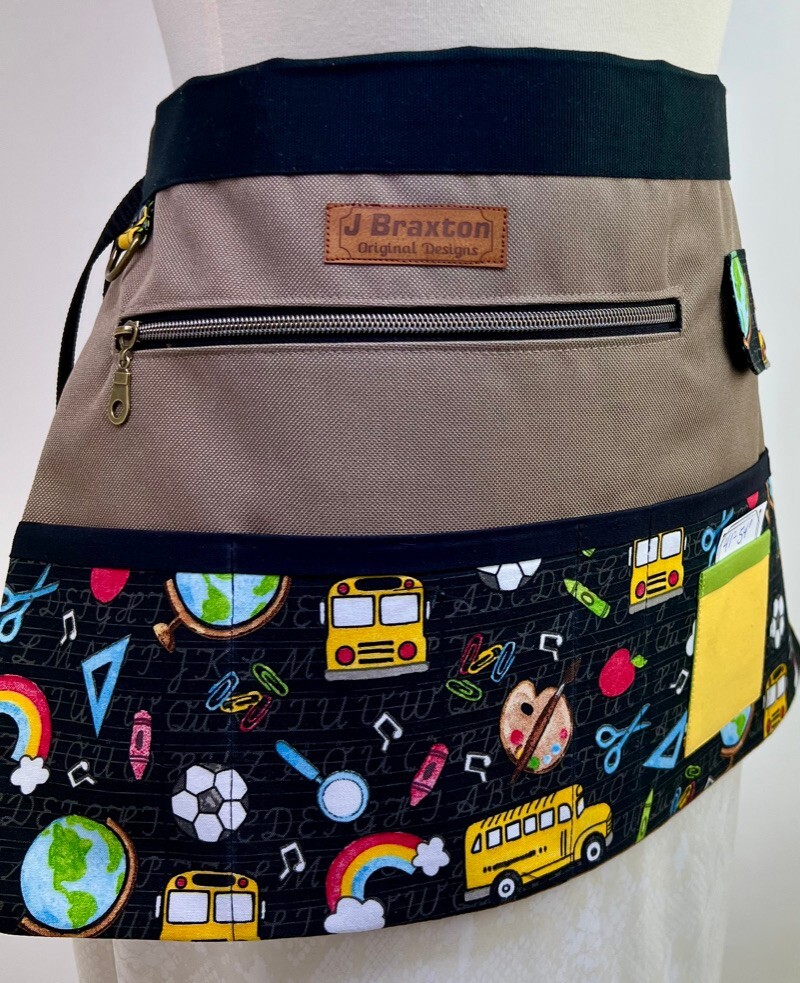 Teacher Apron w/ 8 Pockets - Craft show Vendor, Waitress, or more Handmade gallery