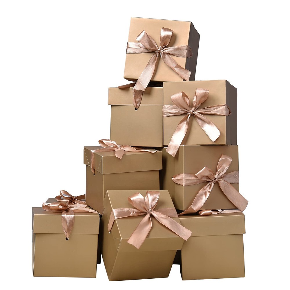 12 Pack Gift Boxes with LidsNested Squared Boxes with Lids for Fathers Day Gr...
