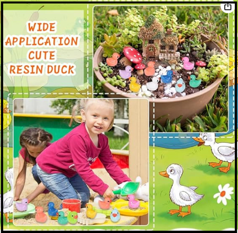 200Pcs Tiny Ducks 10 Colors Little Duck Figures Mini Resin Ducks Plastic Small gallery