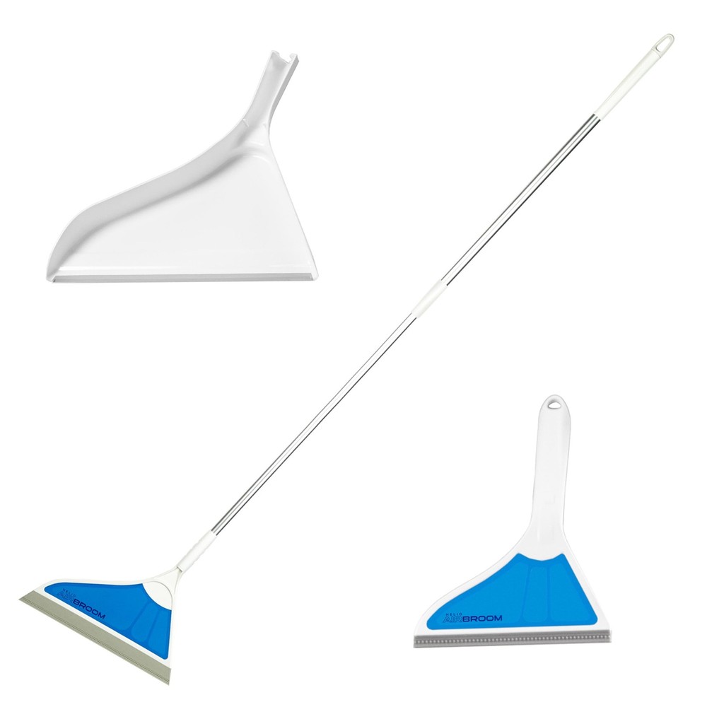 3 Piece Kit All Surface Sweeper and Squeegee for Wet and Dry Cleaning Dust, D...
