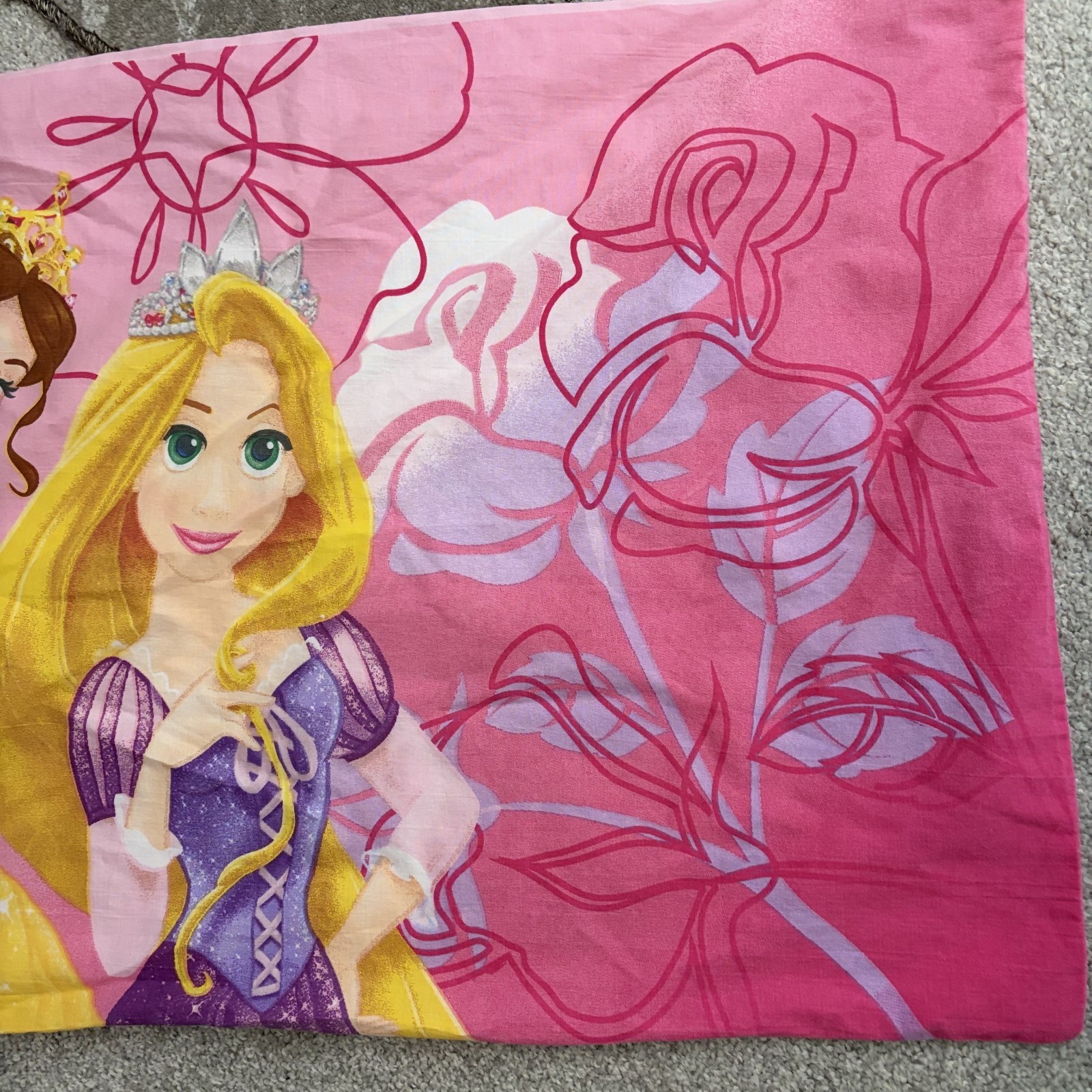 Disney Princess Pillowcase Rapunzel and Belle Pink One Size gallery