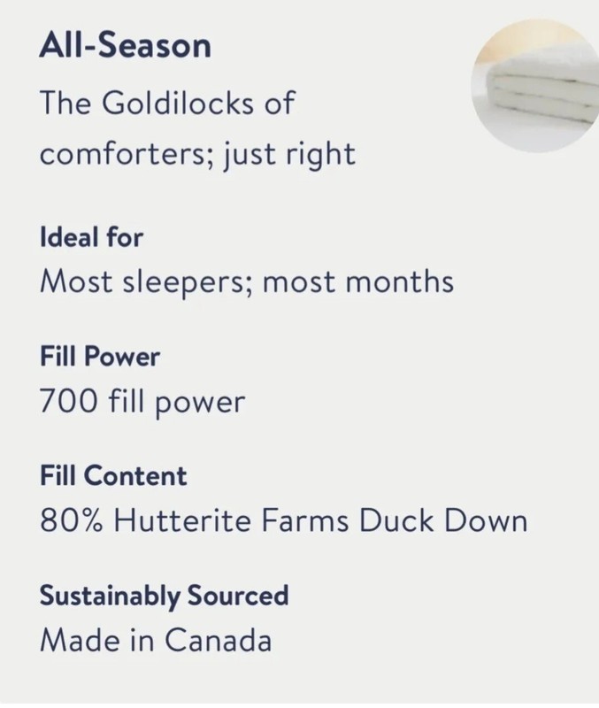 Brooklinen All-Season Down Comforter King/Cal.IKing Hypoallergenic Ret $499 #C3 gallery