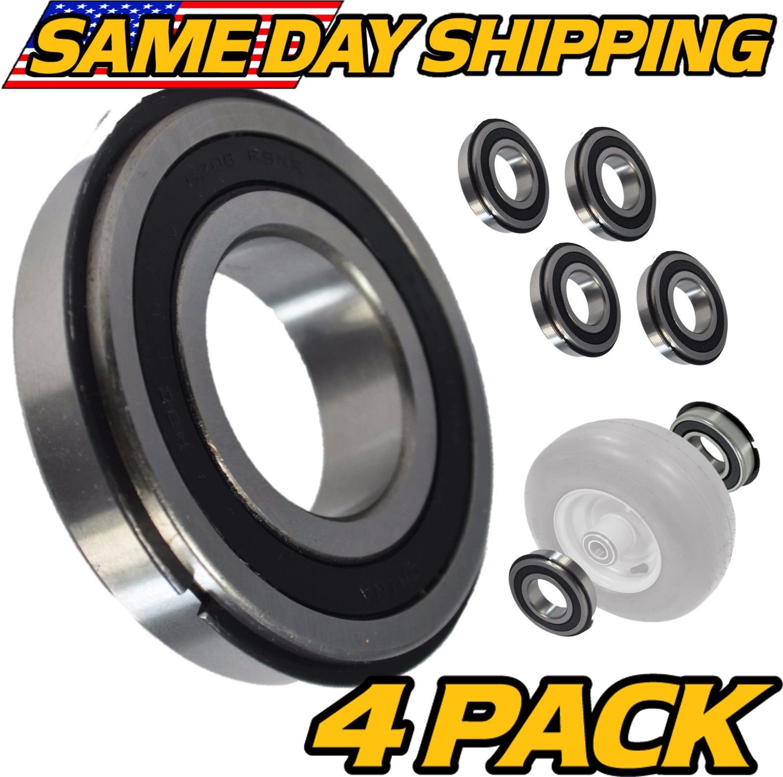 (4 Pack) Front Wheel Bearing fits Country Clipper D-3432 Wrangler Jazee gallery