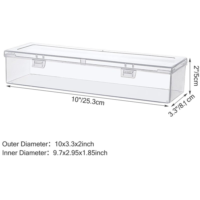 Clear Large Plastic Storage Container Box Hinged Lid Crafts Markers Pens Pencils gallery