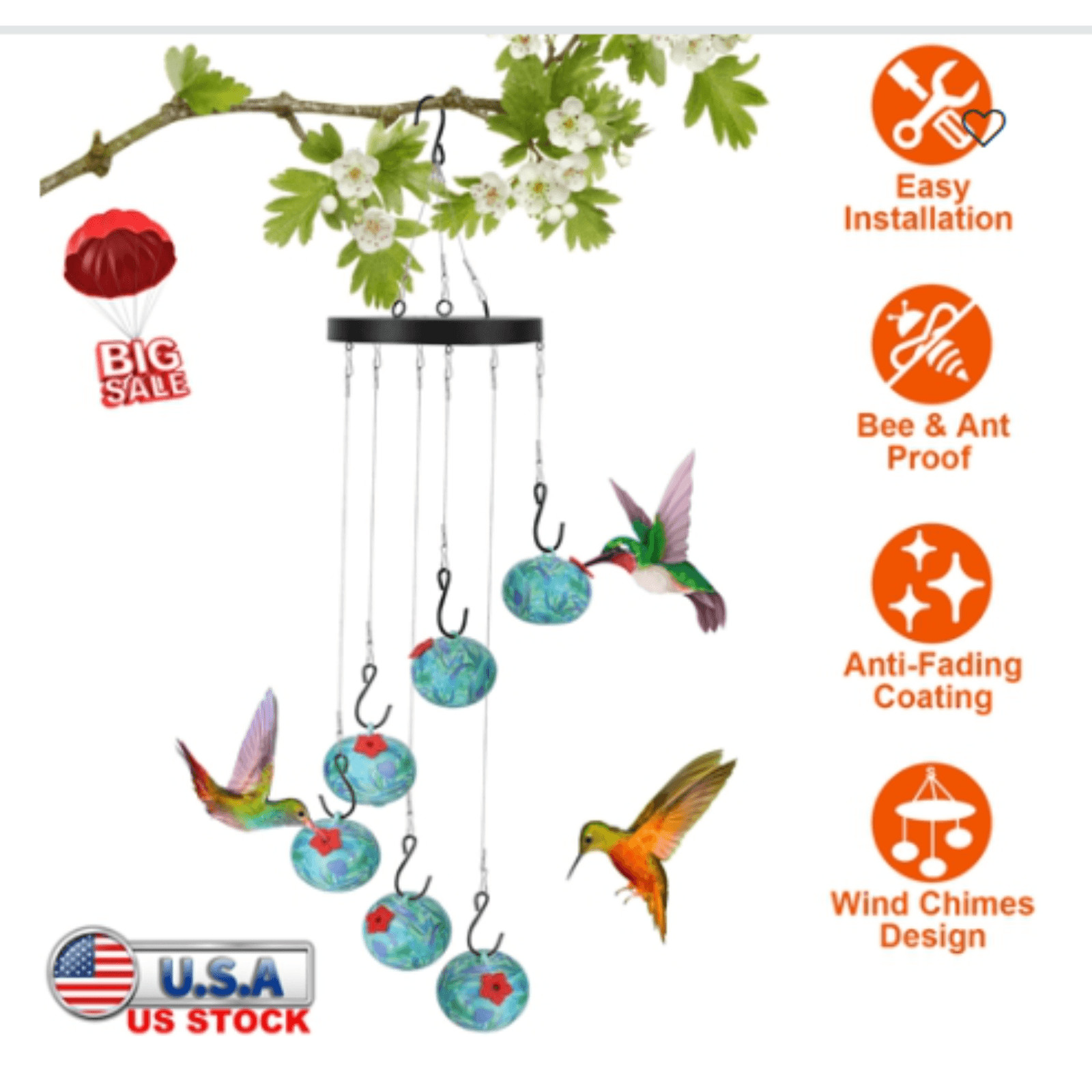 iMounTEK Wind Chime Hummingbird Feeder & Outdoor Garden Décor gallery
