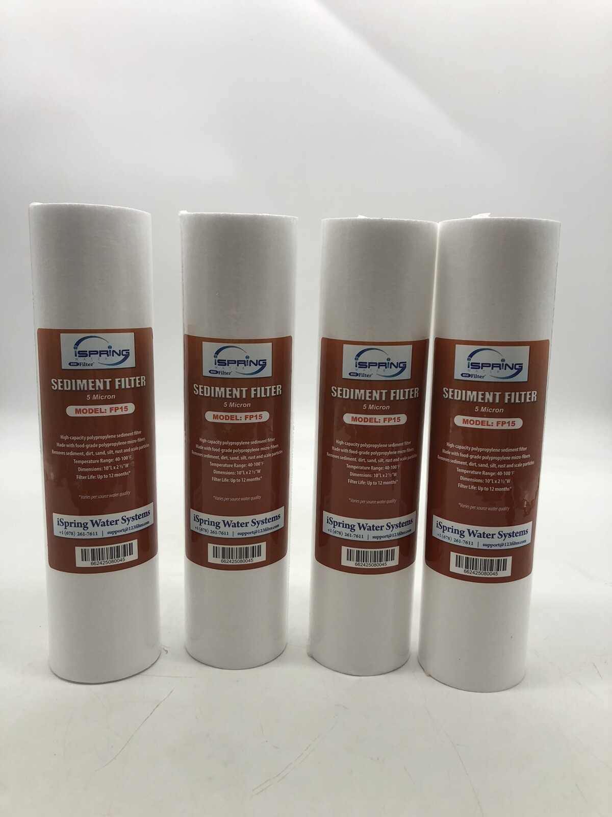 iSpring FP15 5-micron 10-Inch by 2.5-Inch Sediment Filter Cartridges, 4-Pack gallery