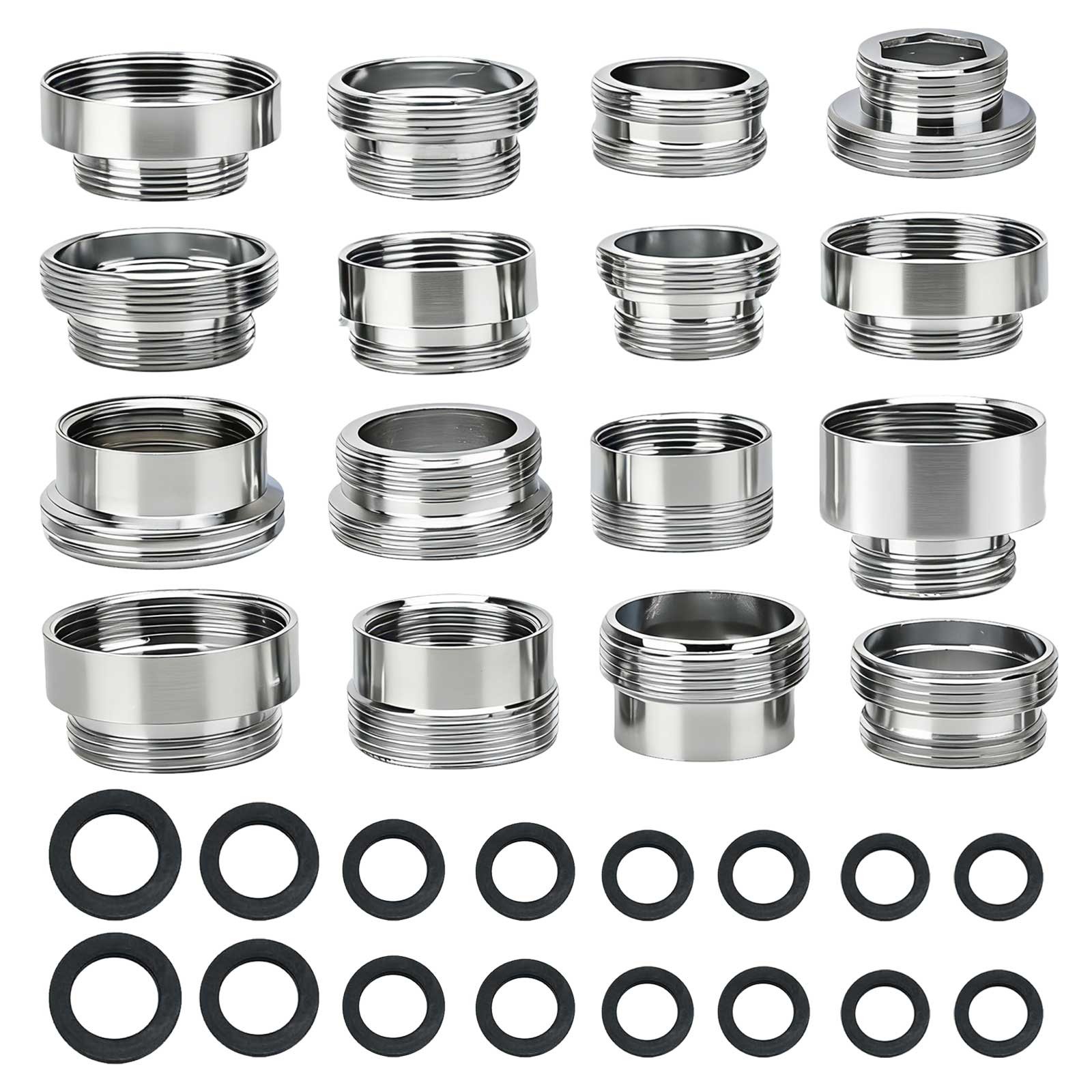 16PCS Faucet Adapter Kit Brass M22 M24 G12 G34 Male Female Connector Garden Hose gallery