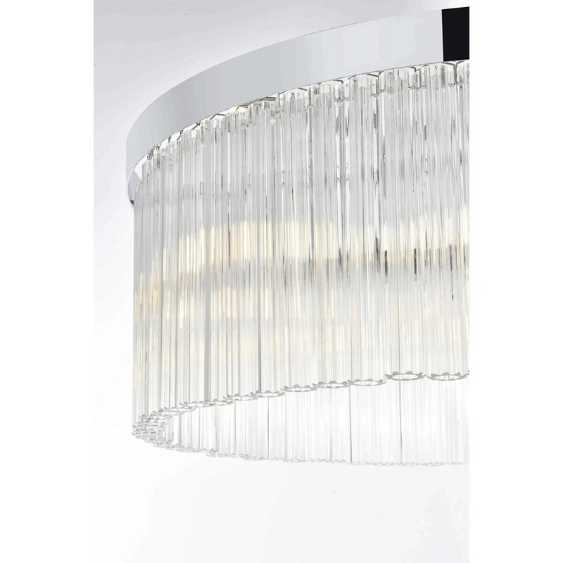 Chandelier Ceiling Light Fixture Chrome High Quality For Foyer Dining Room 24" gallery