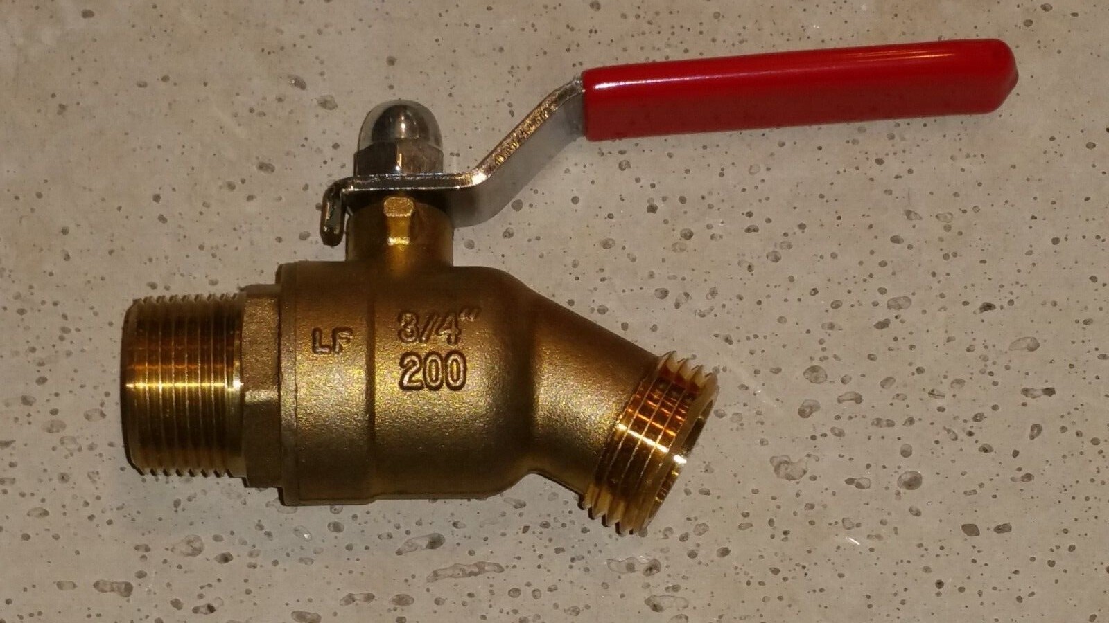 RED HANDLE 3/4" NPT Male Threaded Full Port Ball Valve Lever Handle Hose Bibb gallery