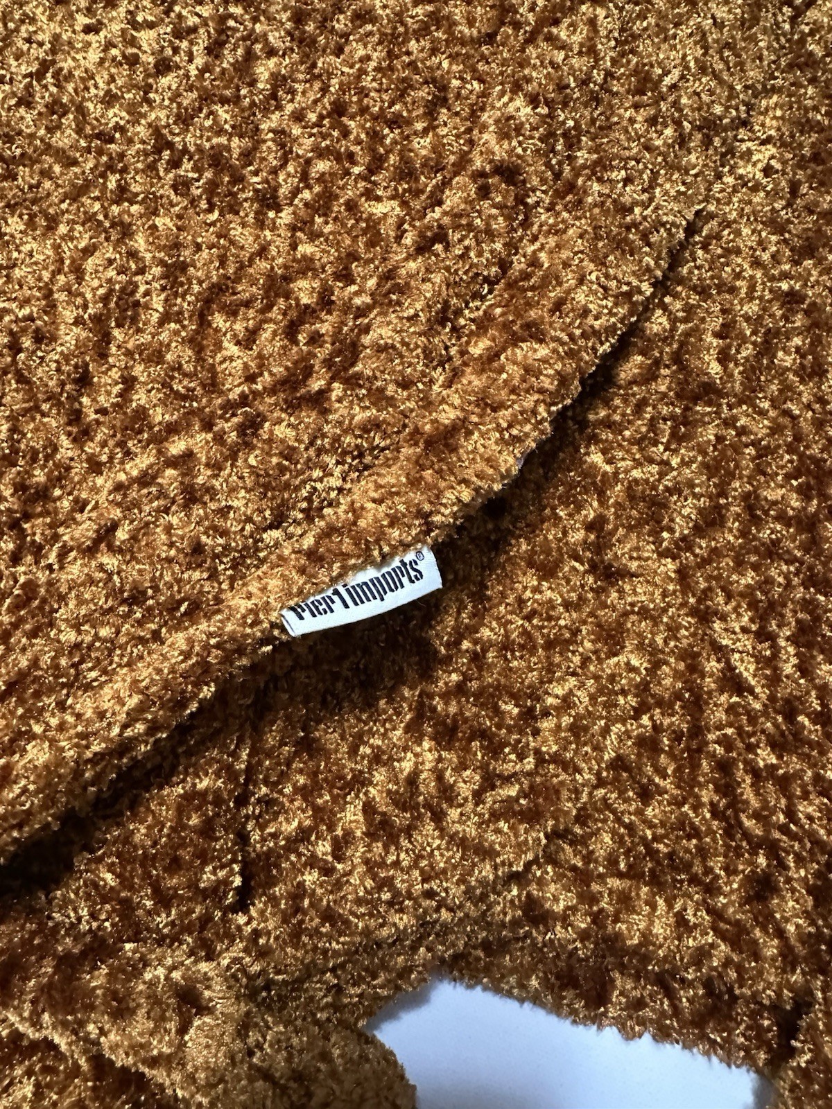 Pier 1 Blanket Throw Soft Chenille Knotted Tie 69x54” Boucle Bed Sofa Throw 90s gallery
