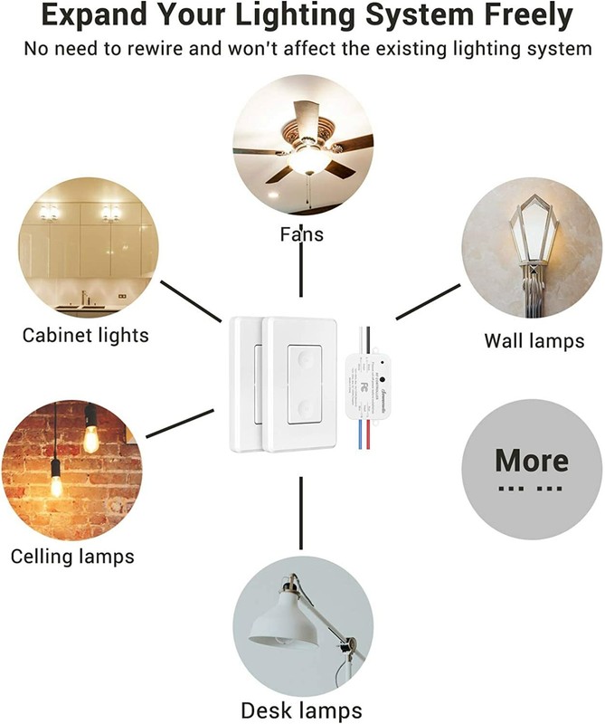 DEWENWILS Wireless Remote Control Light Switch Wireless Wall Switch and Receiver gallery