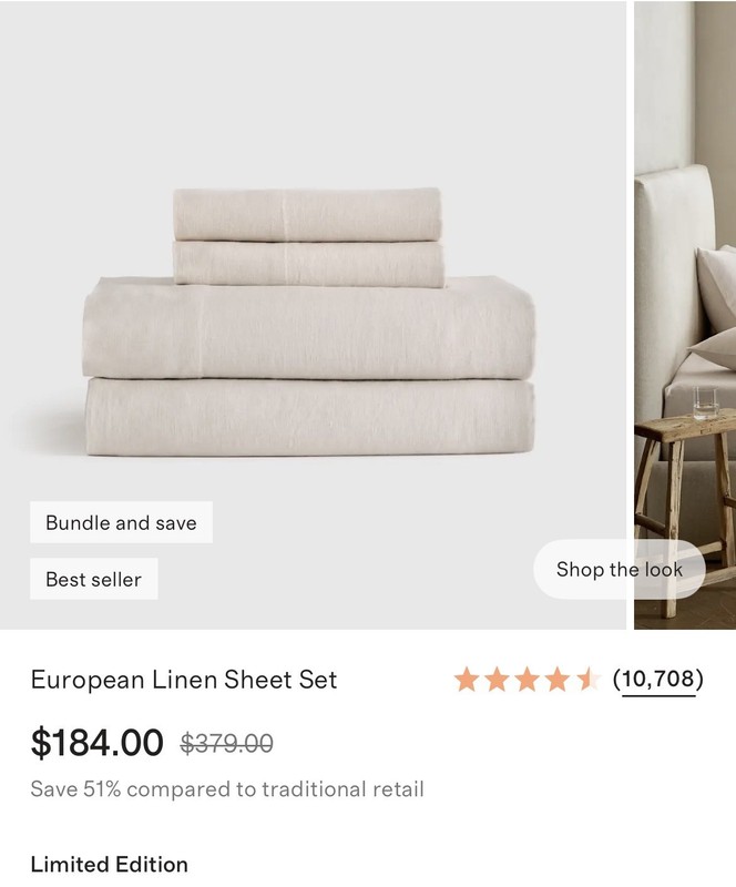 Quince Cream Linen Queen Bedding Set Washed But Not Used gallery