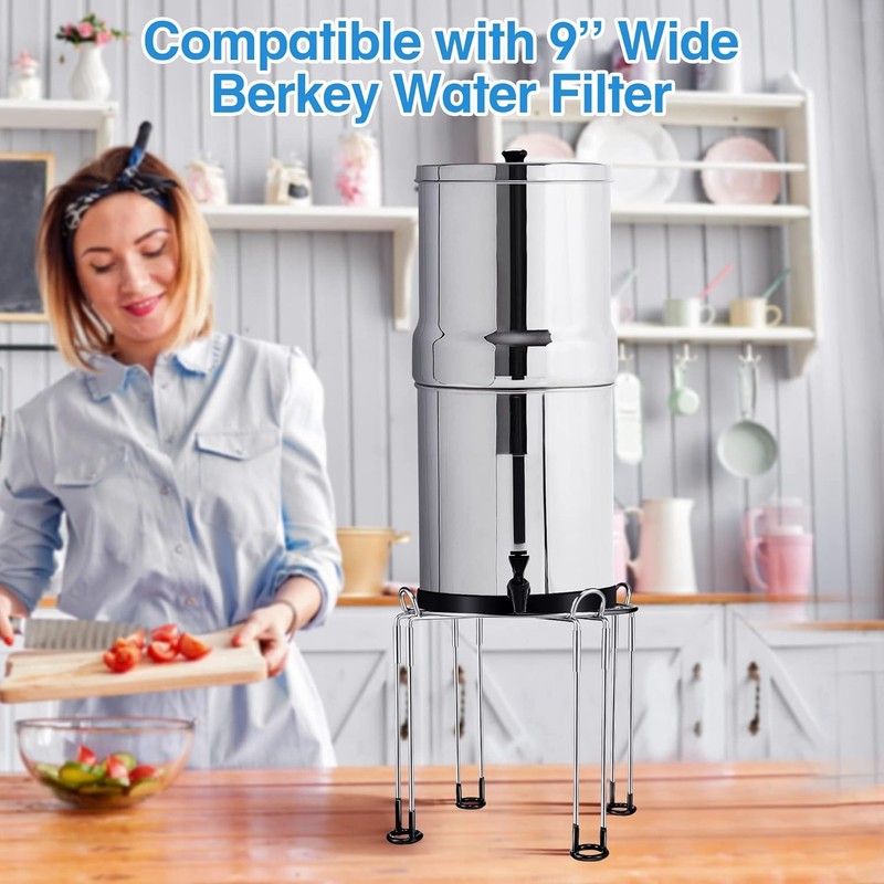 Water Filter Stand for Berkey, 8 Inches Tall 9 Inches Diameter Stainless Steel P gallery