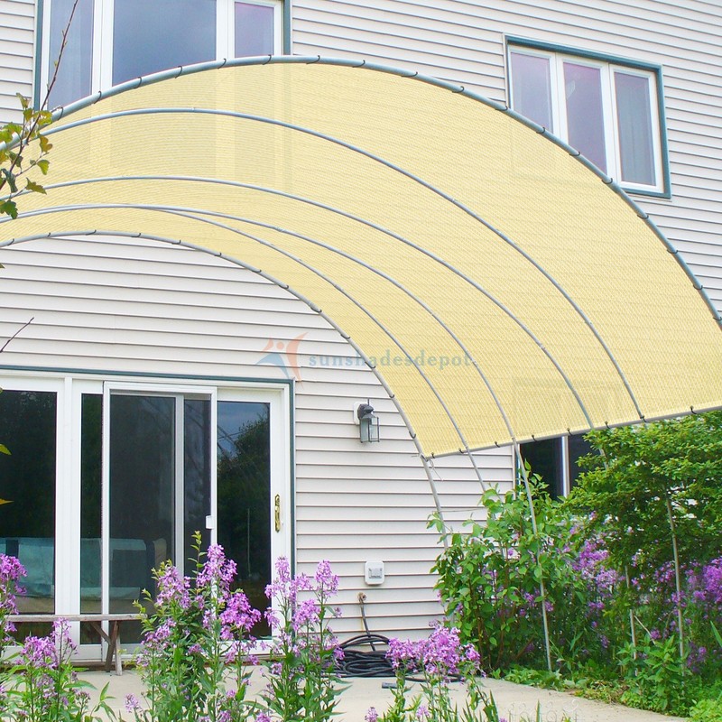 7-12ft Shade Cloth Sun Shade Sail Canopy Awning Cover Patio Garden Pergola Beige gallery