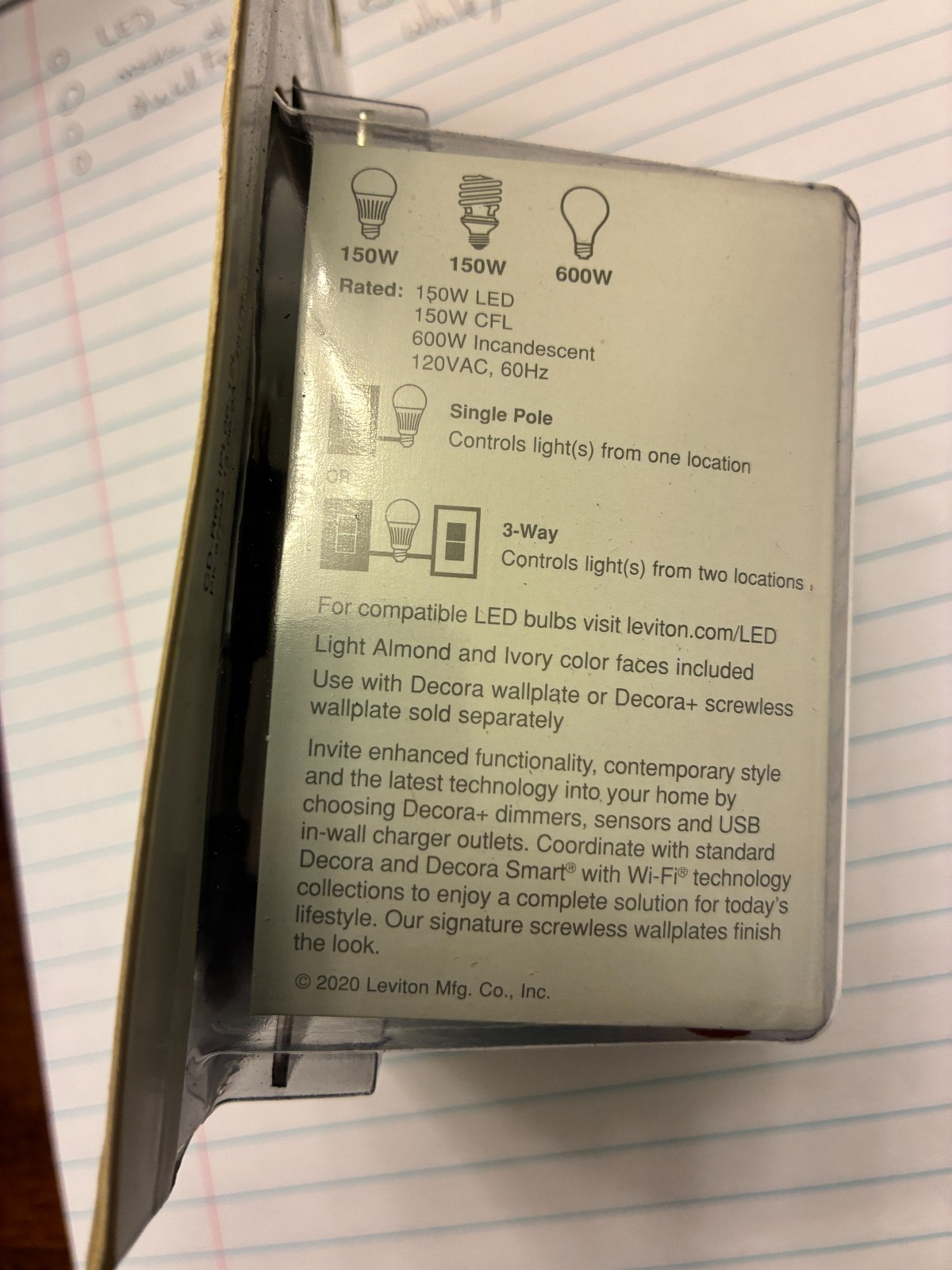 Leviton IPL06-10M IllumaTech Slide Dimmer in White, Ivory, or Light Almond. Free gallery