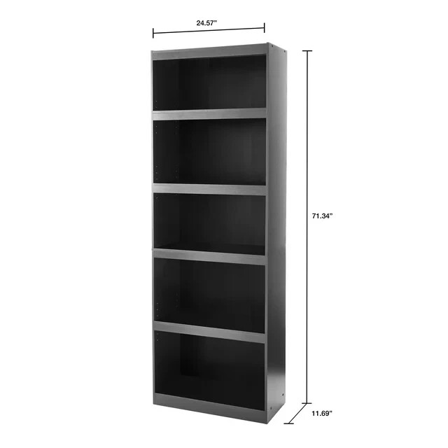 71" Tall Functional Framed 5-Shelf Bookcase Stylish Wide Storage Bookshelf gallery