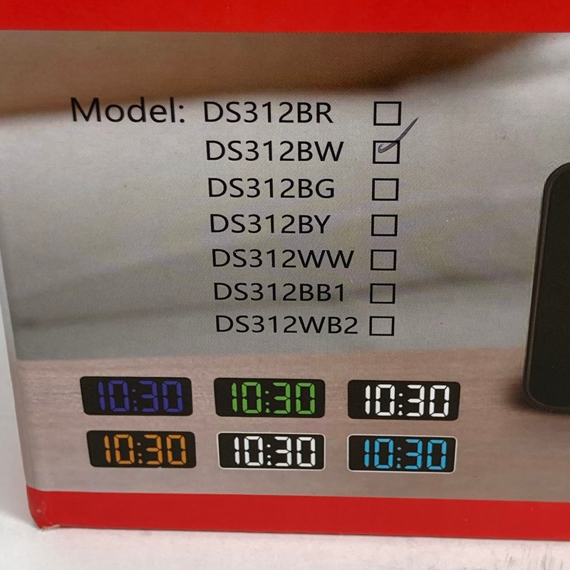 Dreamsky Compact Digital Alarm Clock USB Charger 0-100% Brightness White Display gallery