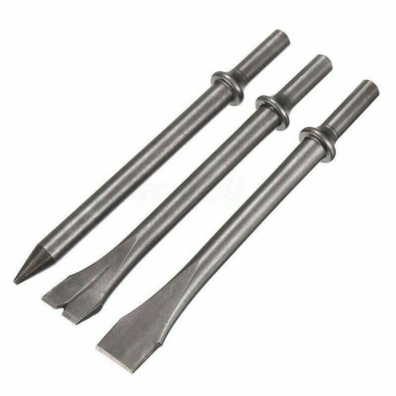 7 in. Long Air Hammer Chisel Set 3Pc Flat and Tapered Punch Chisel & Bolt Cutter gallery