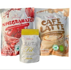 Cris Cosmetics Glowming – CAFE LATTE COFFEE , POMEGRENATE JUICE, capsule BUNDLE