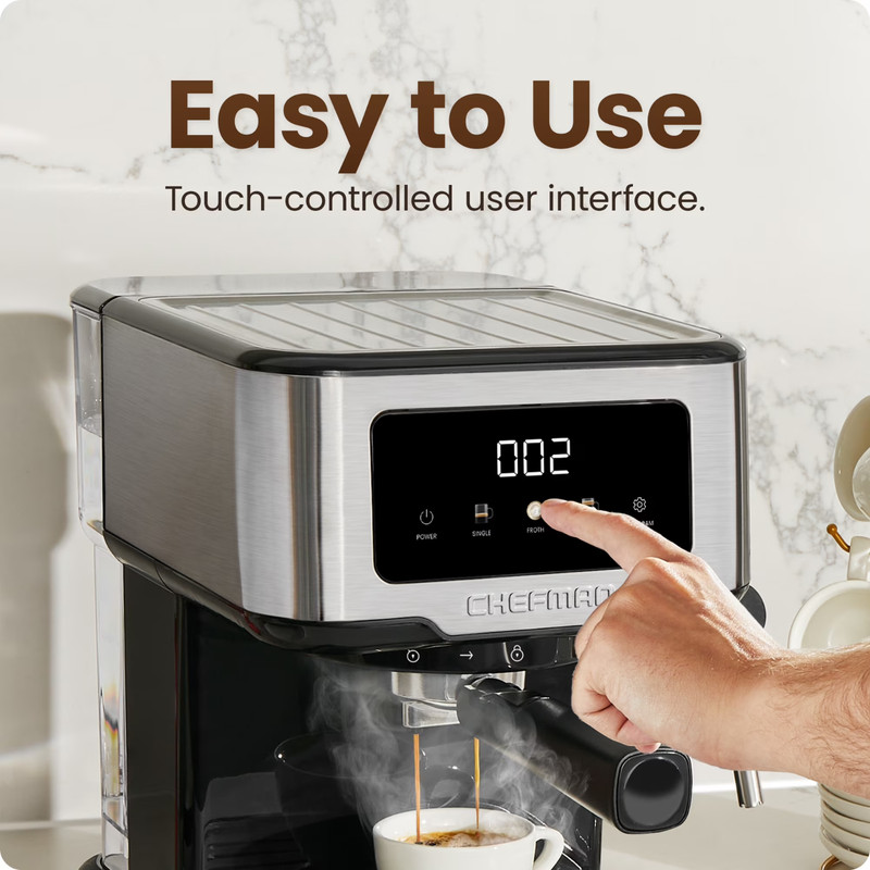 Chefman CraftBrew Espresso Machine 15-Bar Digital Steam Wand Digital NEW SEALED gallery