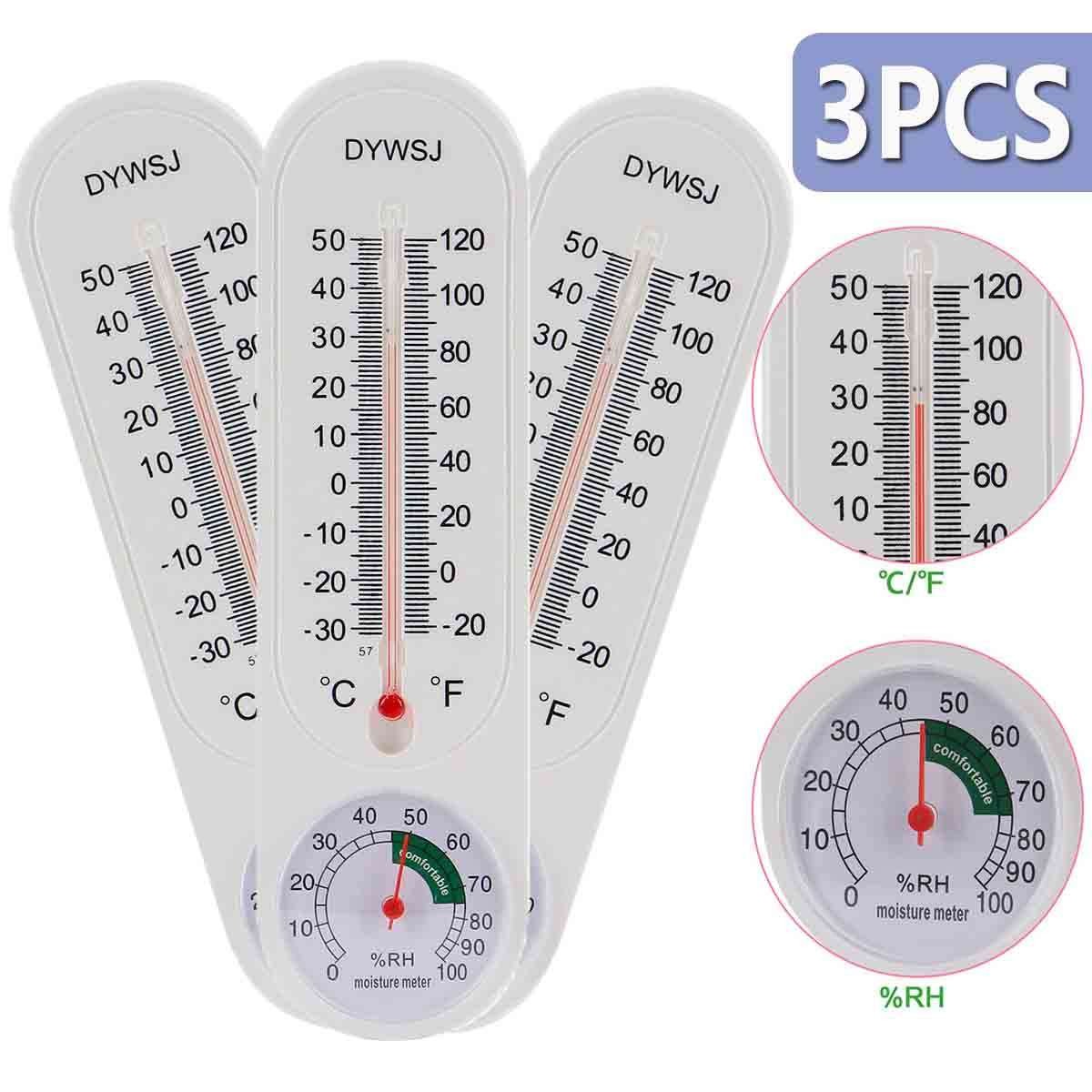 1-3Pcs Wall Thermometer Indoor Outdoor Hygrometer Temperature Humidity Meter USA gallery