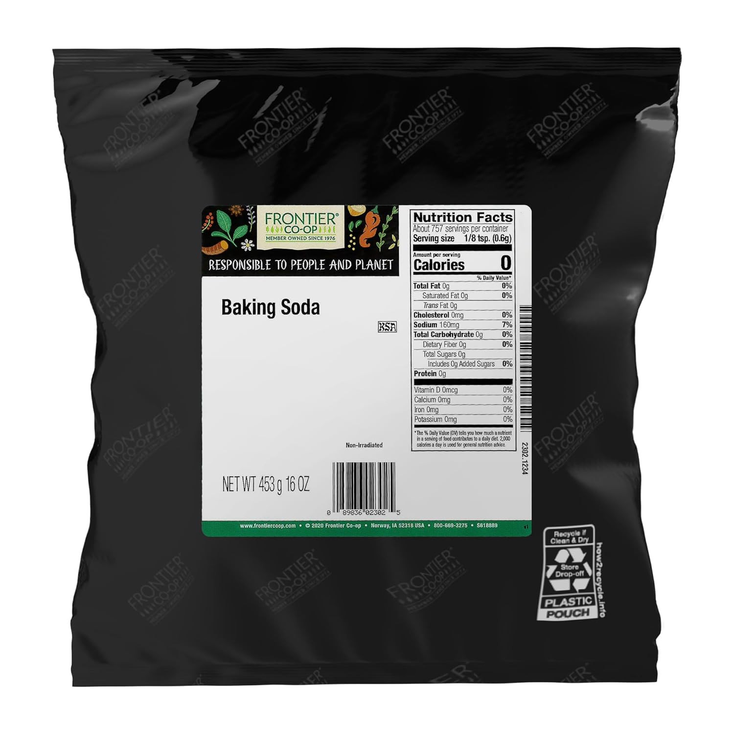 Frontier Co-Op Baking Soda Powder, Kosher | 1 Lb. Bulk Bag gallery