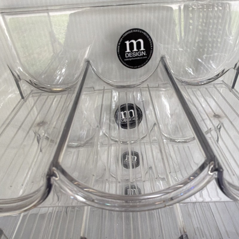 mDesign Clear Plastic Stackable Wine Storage 4-Pack 3-Compartment 15x12x9 gallery