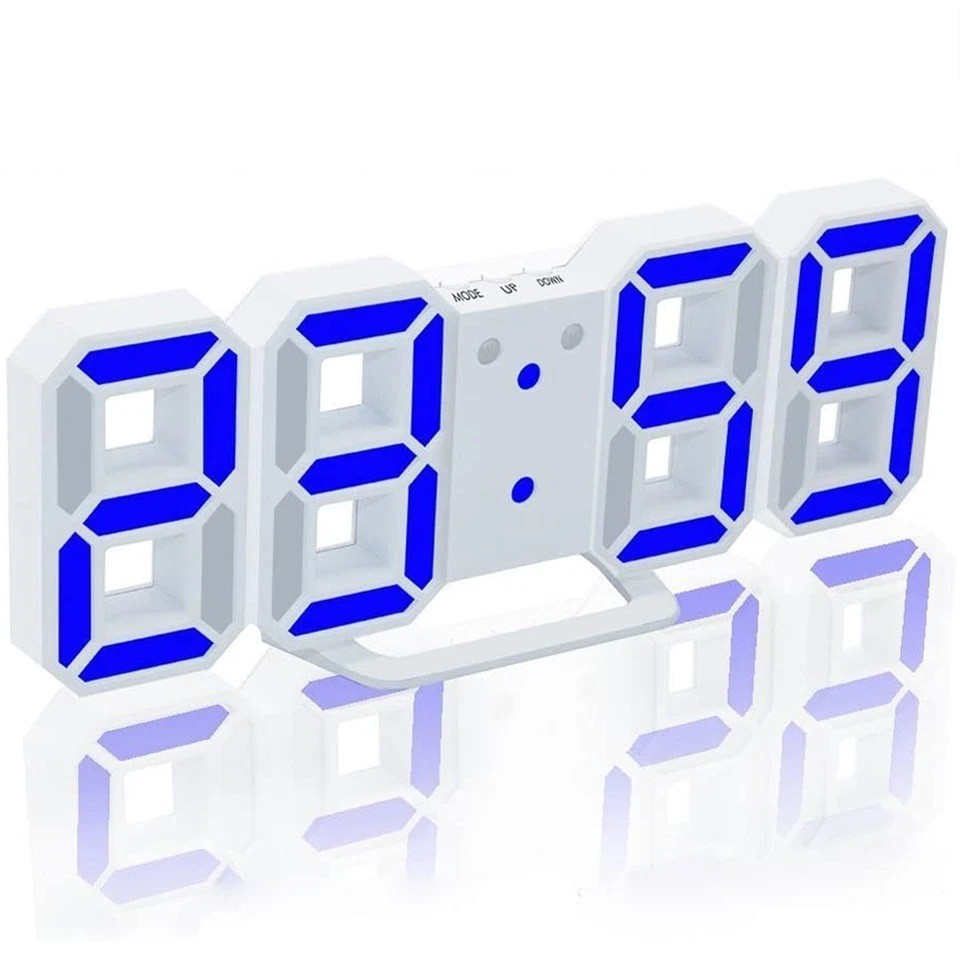 Digital 3D LED Big Wall Desk Alarm Clock Snooze 12/24 Hours Auto Brightness USB gallery