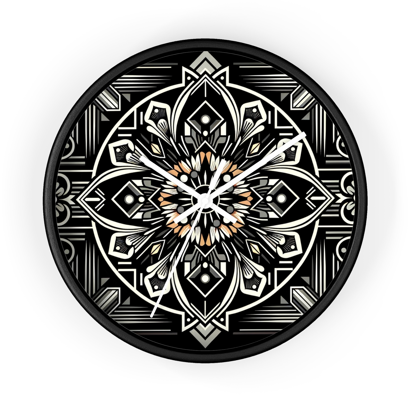 Home Decor Wall Clock Art Deco Geometric Mandala Design Classy Sleek Luxury gallery