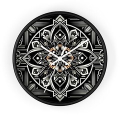 Home Decor Wall Clock Art Deco Geometric Mandala Design Classy Sleek Luxury