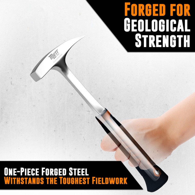 American Mutt Tools Rock Hammer – Heavy Duty 22oz Rock Pick Hammer – Geology Ham gallery