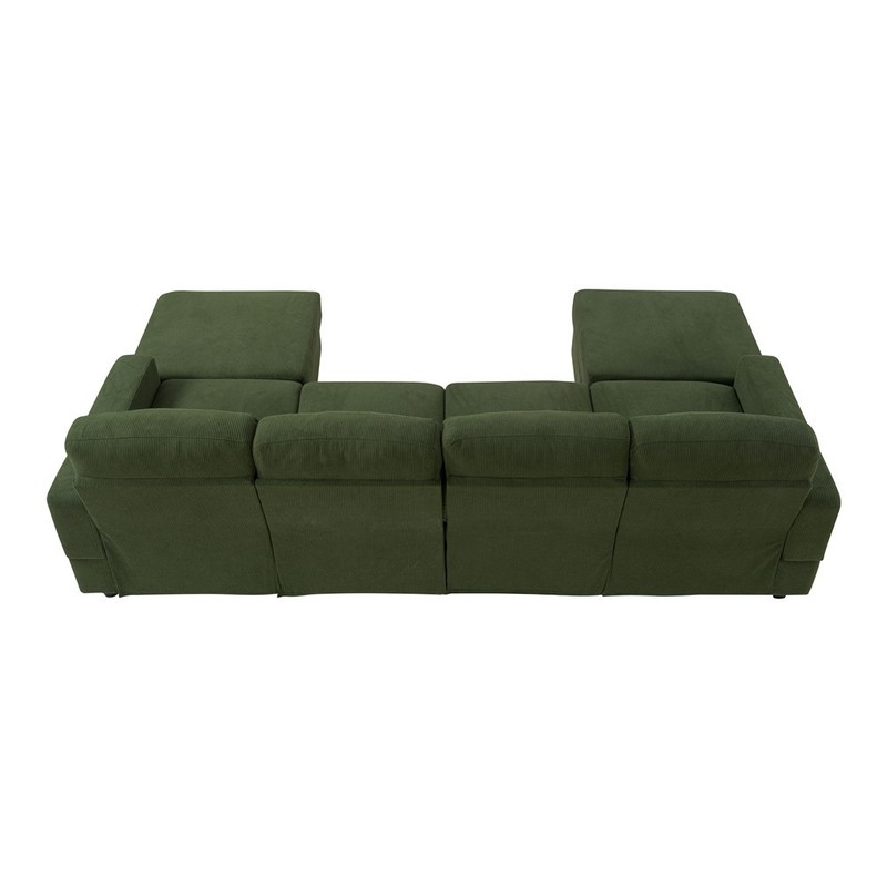 U-Shaped Sectional Modular Sofa Couch w/ Ottoman, Upholstered Corner Sofa Lounge gallery