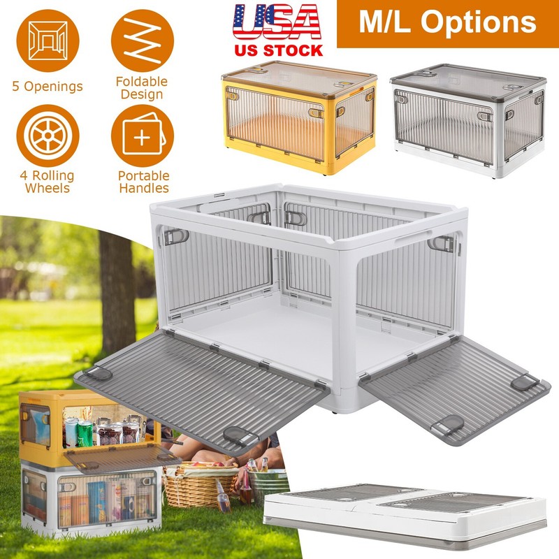 Foldable Storage Bins 4 Doors Collapsible Stackable Closet Organizer Containers gallery