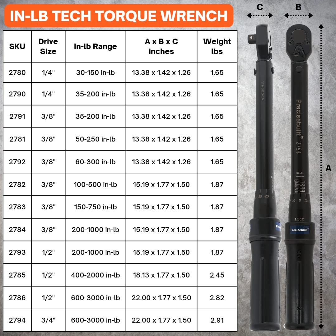 3/8" Drive 35-200 in-lb Click Tech Torque Wrench gallery