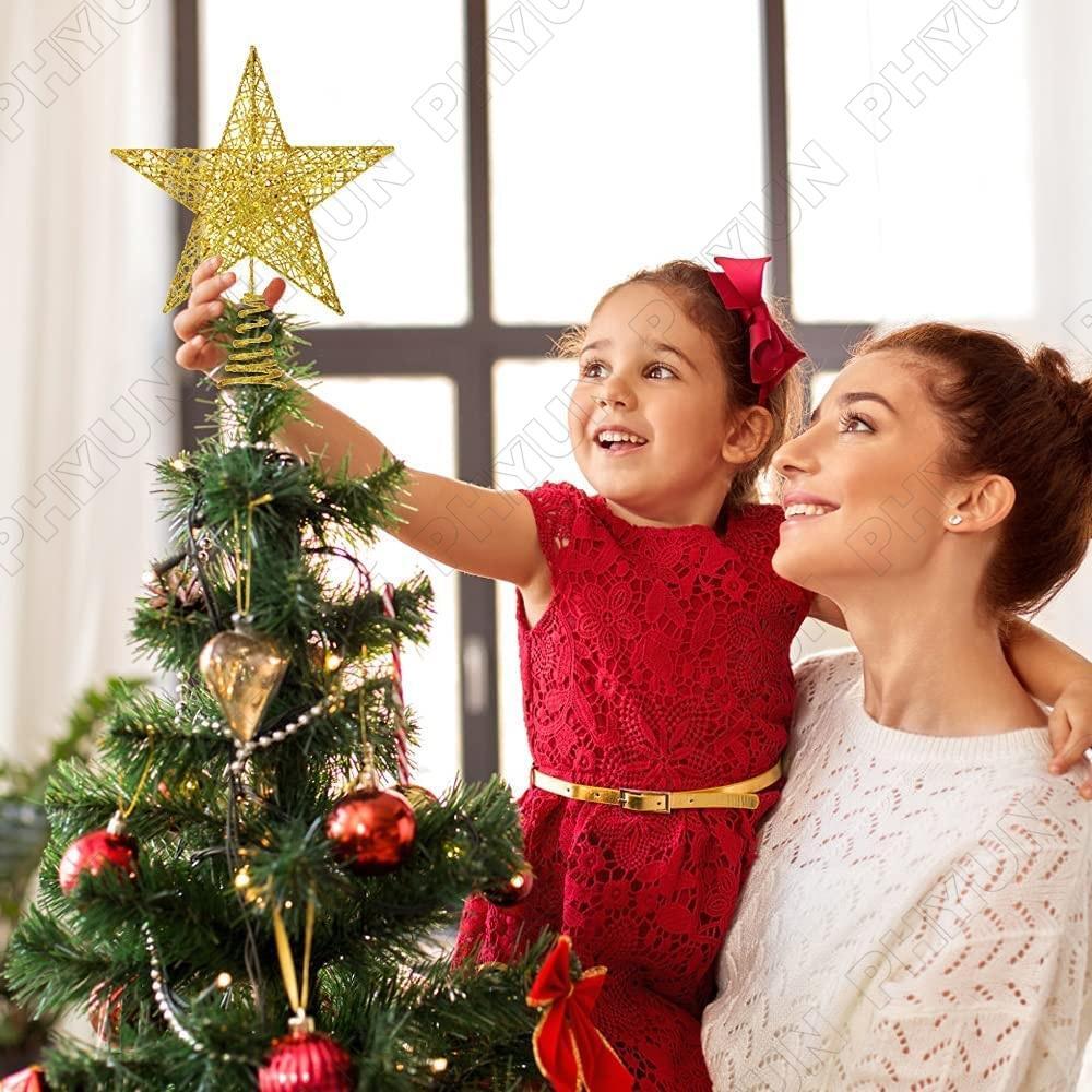 Christmas Tree Topper Star Decorations Topper Ornaments Indoor Decor 15cm*20cm gallery
