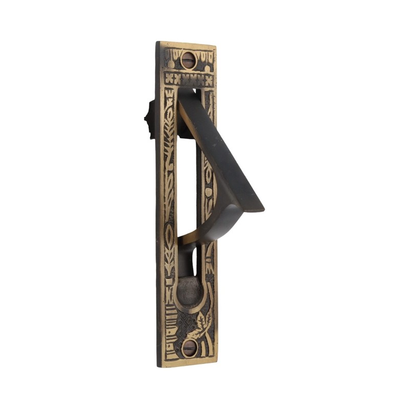 Solid Brass Victorian Pocket Door Pull - 3 Finish Choices gallery