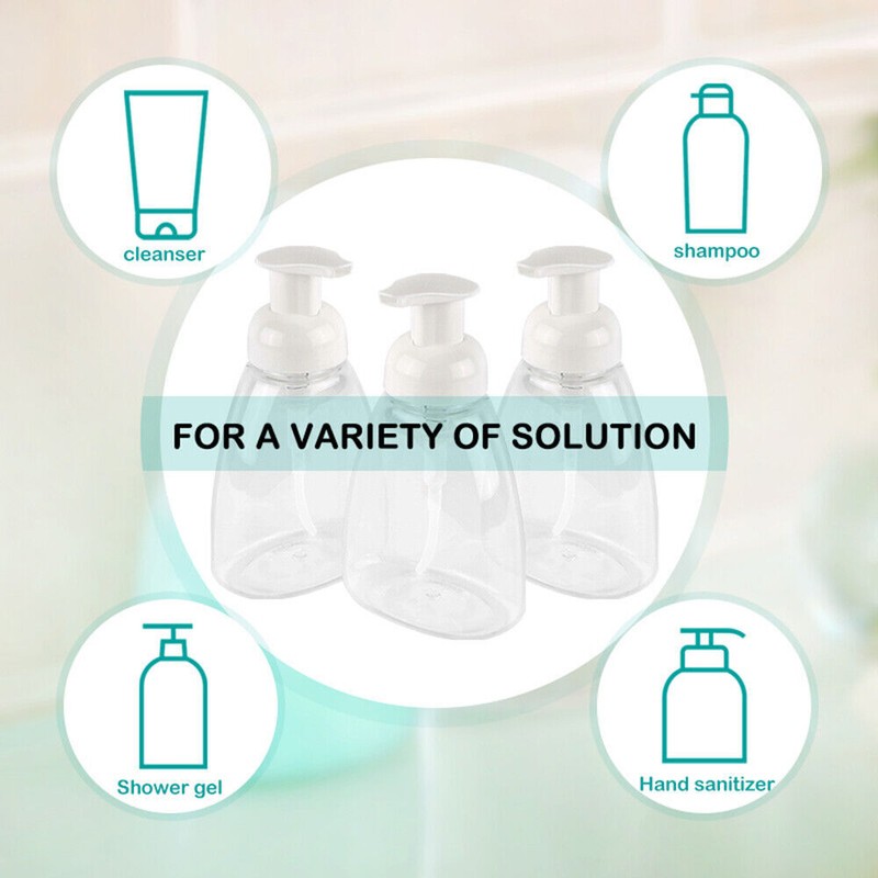 5PC Clear Gel Plastic Shower Foaming Bottle Soap Dispenser Liquid Pump Container gallery