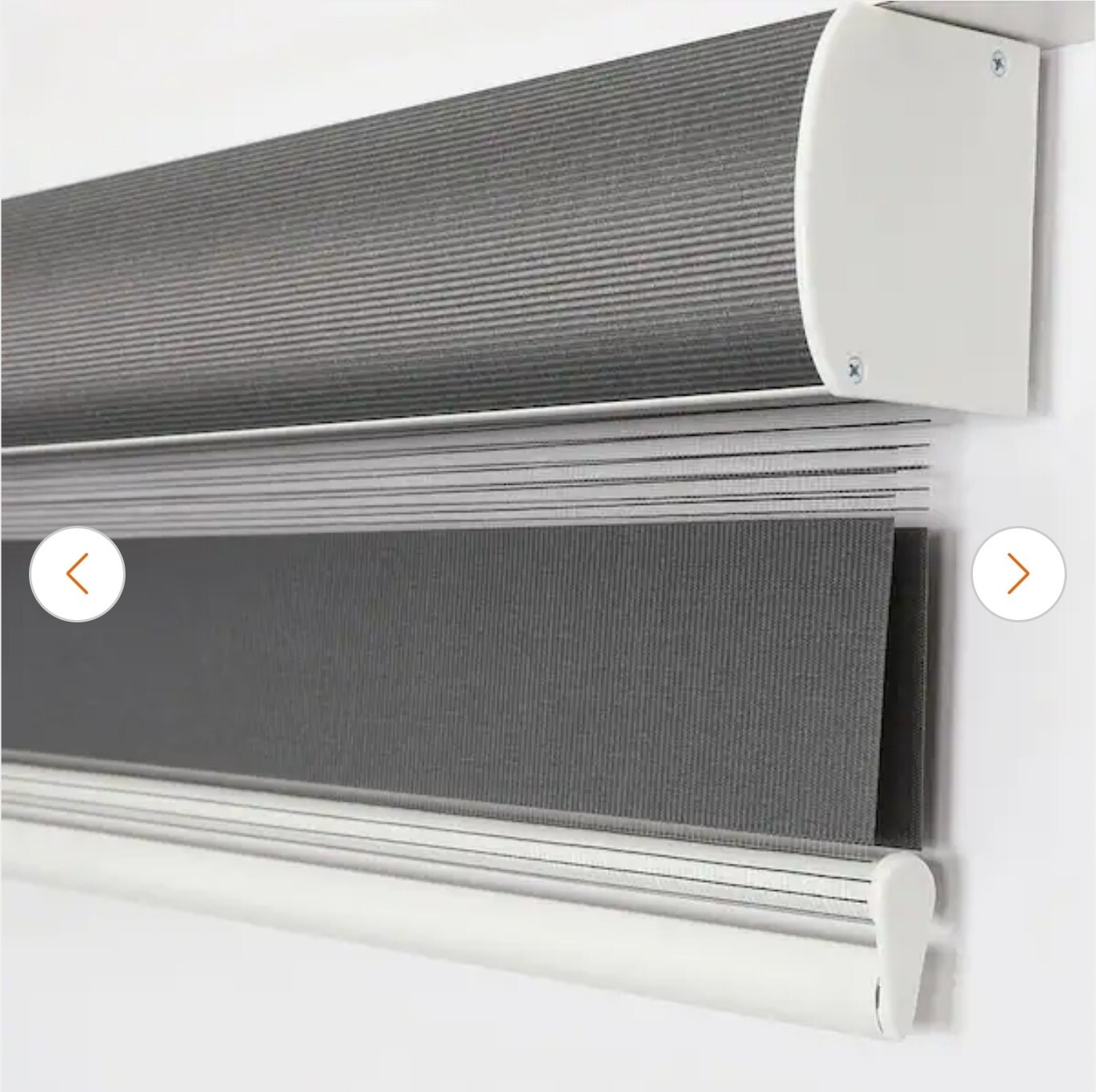 Godear Design Cordless Light Filtering Zebra Roller Shade Gray - 35" W x 72" L gallery