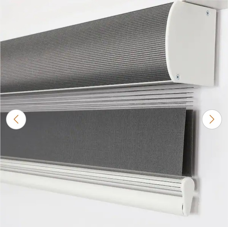 Godear Design Cordless Light Filtering Zebra Roller Shade Gray - 35" W x 72" L gallery