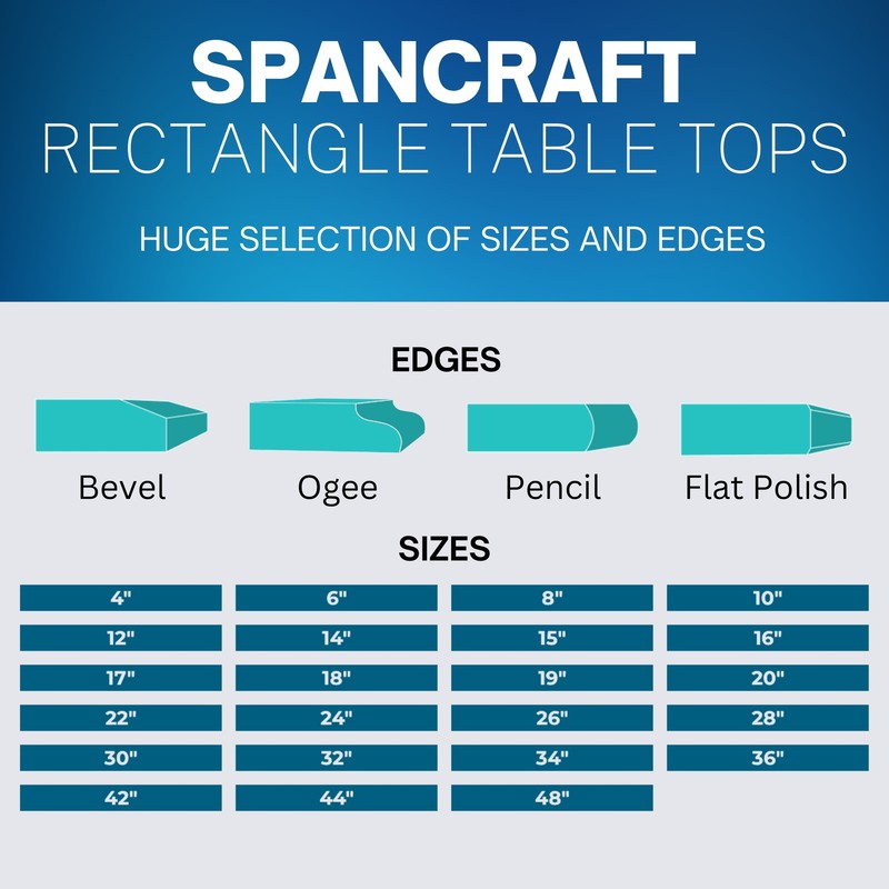 26" x 42" Rectangle Tempered Glass Table Top By Spancraft Glass gallery