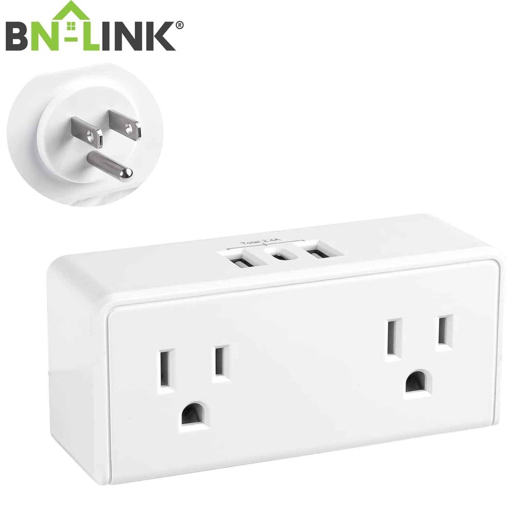 BN-LINK Multi Plug Outlet Extender W/2 USB A+1 USB C,15A 1875W, ETL & FCC Listed