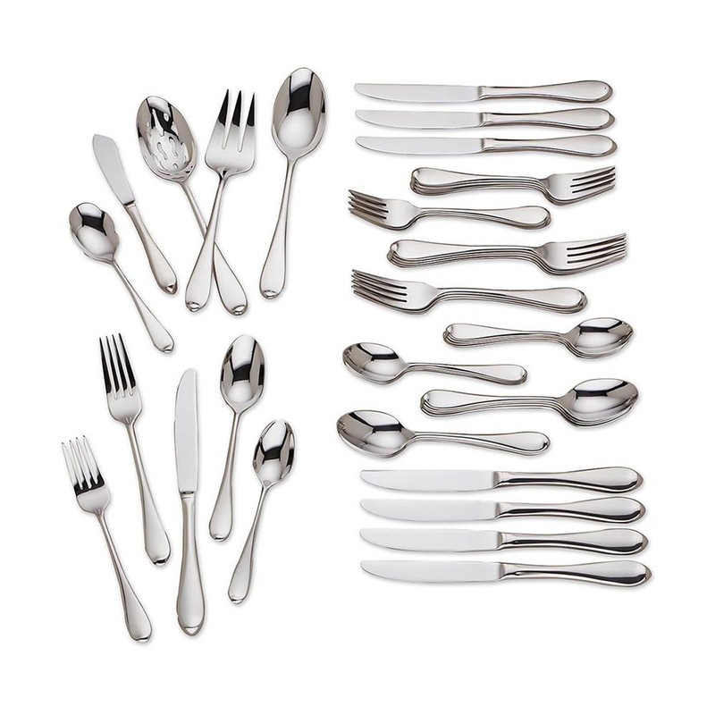 Gorham Studio Stainless Steel 45-Piece Dishwasher Safe Flatware Set - Metallic gallery
