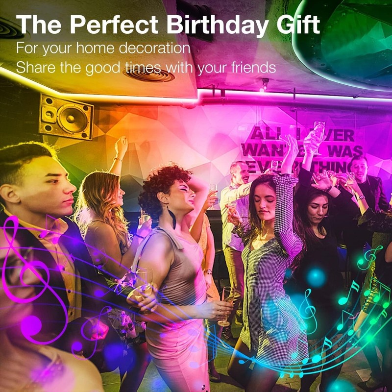 100Ft LED Strip Lights, Smart Light with App Remote Control, RGB LED Lights for gallery