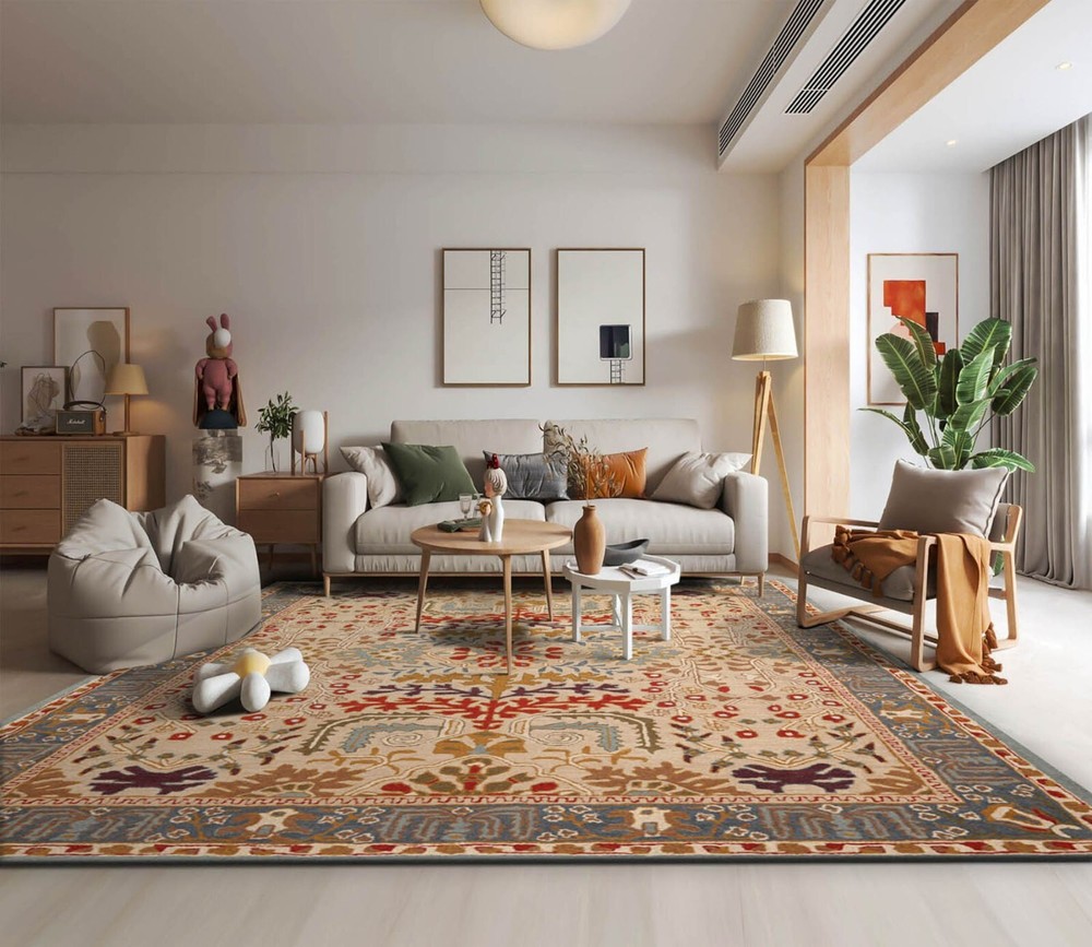 Multi Sizes Handmade Wool Arts & Craft Transitional Oriental Area Rug Beige